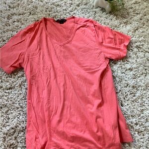 Lands End super soft light pink v neck basic minimalist casual womens to…